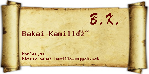 Bakai Kamilló névjegykártya